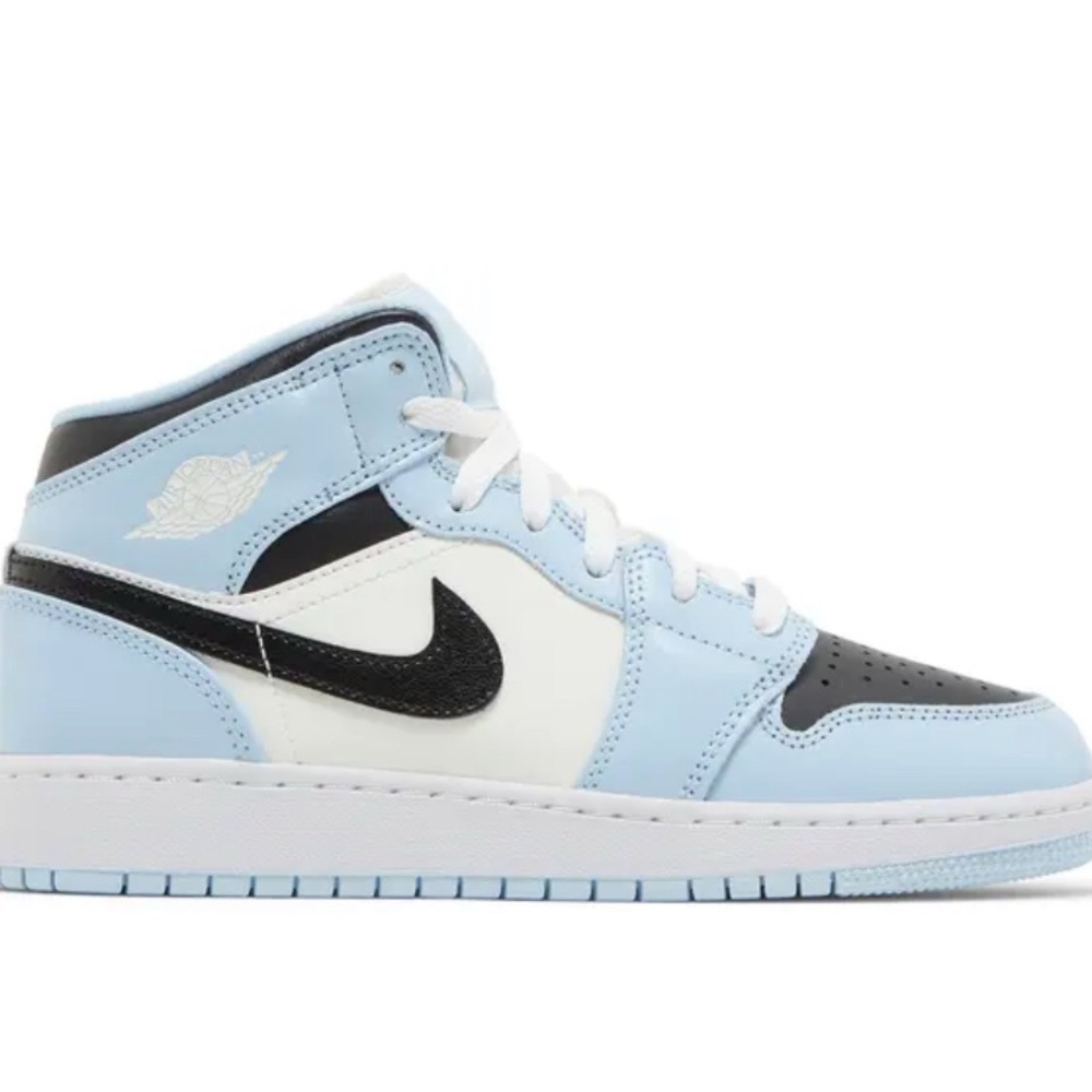 Nike Air Jordan Mid Sneakers - Light Blue and Black